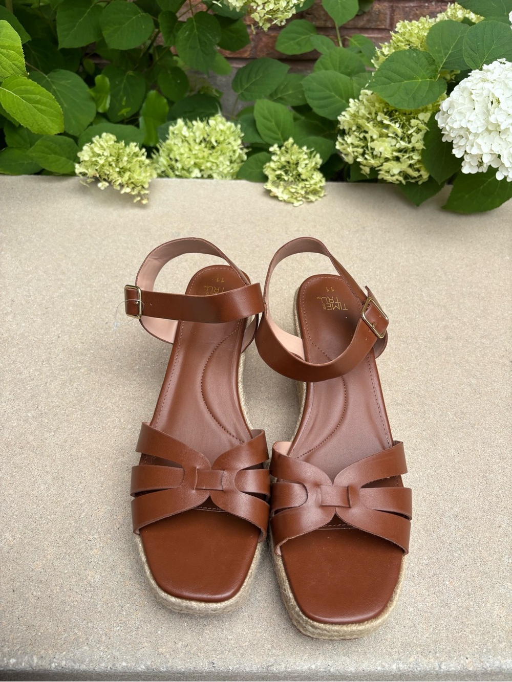 Time and Tru Brown Strappy Knot Sandals